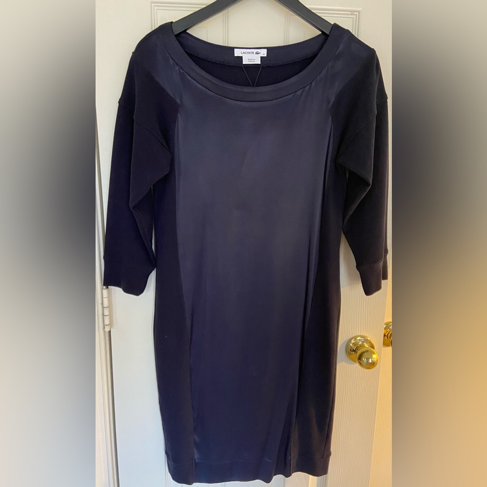 Lacoste Navy Paneled Sheath Dress